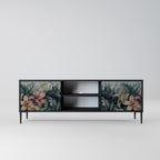 HEAVENLY BLOOM 2-Door TV Stand in Black Finish