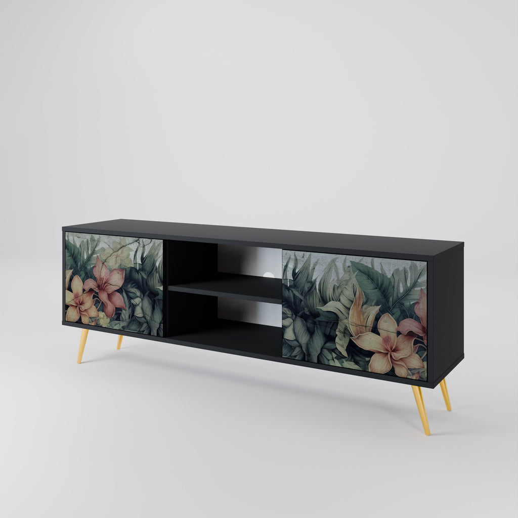 HEAVENLY BLOOM 2-dörrars TV-bänk i svart finish