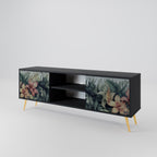 HEAVENLY BLOOM 2-Door TV Stand in Black Finish