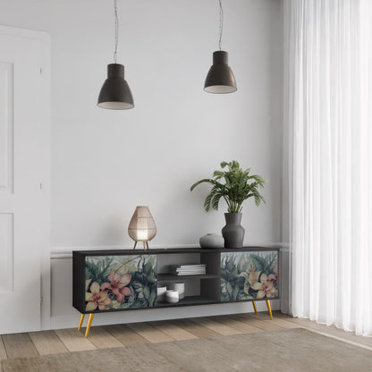 HEAVENLY BLOOM 2-dörrars TV-bänk i svart finish