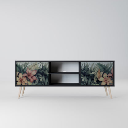 HEAVENLY BLOOM 2-dörrars TV-bänk i svart finish