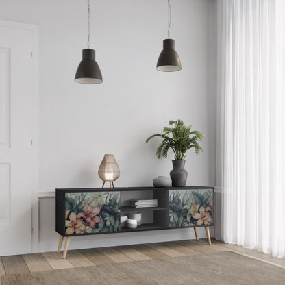 HEAVENLY BLOOM 2-dörrars TV-bänk i svart finish