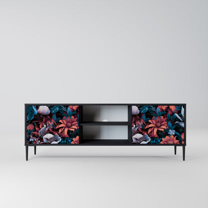 ETHEREAL BLOSSOMS 2-dörrars TV-bänk i svart finish