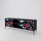 ETHEREAL BLOSSOMS 2-Door TV Stand in Black Finish
