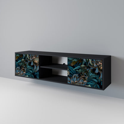 TWILIGHT BLOOM 2-dörrars TV-bänk i svart finish