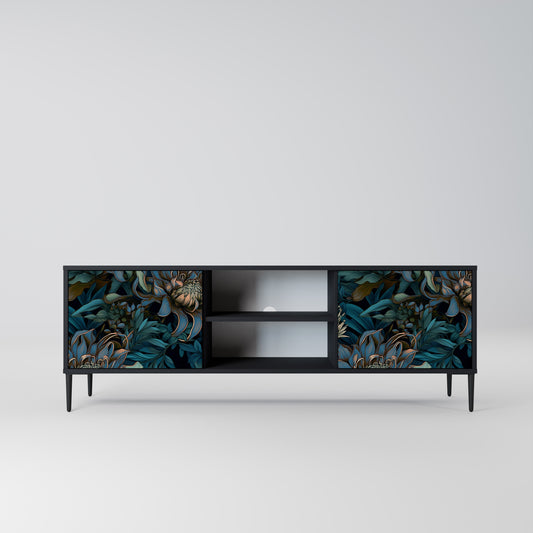 TWILIGHT BLOOM 2-dörrars TV-bänk i svart finish