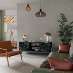 TWILIGHT BLOOM 2-Door TV Stand in Black Finish