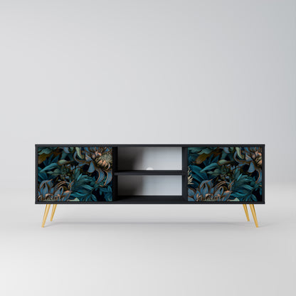 TWILIGHT BLOOM 2-dörrars TV-bänk i svart finish