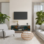 MORNING BLOOM 2-Door TV Stand in Black Finish