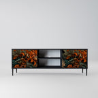 DAWN BLOOM 2-Door TV Stand in Black Finish