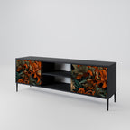 DAWN BLOOM 2-Door TV Stand in Black Finish