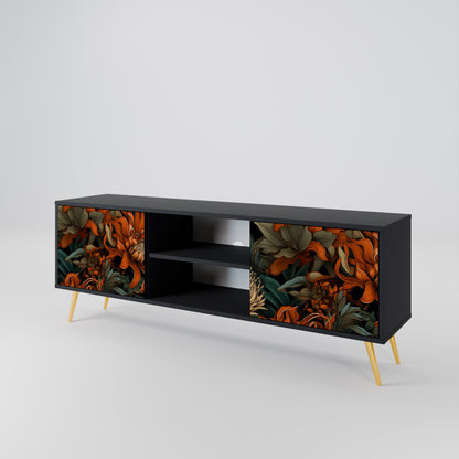 DAWN BLOOM 2-dörrars TV-bänk i svart finish