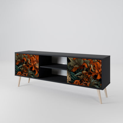 DAWN BLOOM 2-dörrars TV-bänk i svart finish
