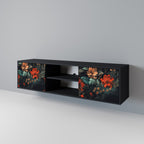 IMAGINARY BLOSSOM 2-Door TV Stand in Black Finish