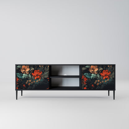IMAGINARY BLOSSOM 2-dörrars TV-bänk i svart finish