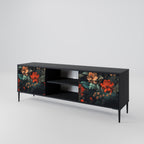 IMAGINARY BLOSSOM 2-Door TV Stand in Black Finish