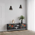 IMAGINARY BLOSSOM 2-Door TV Stand in Black Finish