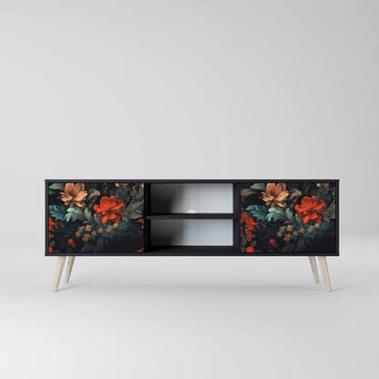 IMAGINARY BLOSSOM 2-dörrars TV-bänk i svart finish