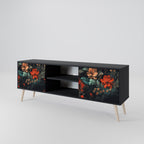 IMAGINARY BLOSSOM 2-Door TV Stand in Black Finish