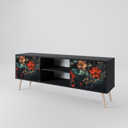 IMAGINARY BLOSSOM 2-dörrars TV-bänk i svart finish