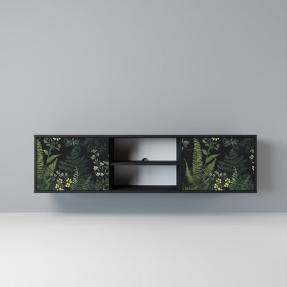FERN FLOWERS 2-dörrars TV-bänk i svart finish