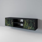 FERN FLOWERS 2-Door TV Stand in Black Finish