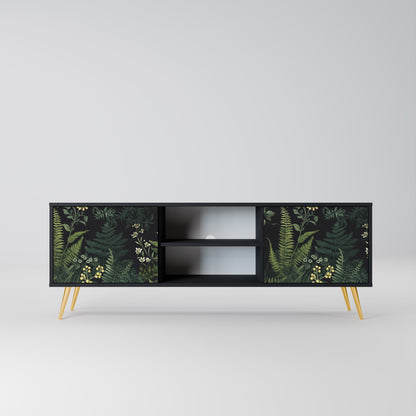 FERN FLOWERS 2-dörrars TV-bänk i svart finish