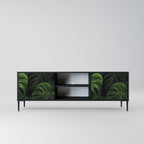 INFINITE MONSTERA 2-Door TV Stand in Black Finish