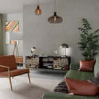 EPHEMERAL DAYS 2-Door TV Stand in Black Finish