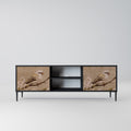 PETAL DISTINGUISH 2-Door TV Stand in Black Finish