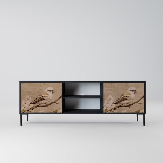 PETAL DISTINGUISH 2-dörrars TV-bänk i svart finish