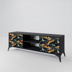 FOWLY DAZE 2-Door TV Stand in Black Finish