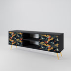 FOWLY DAZE 2-Door TV Stand in Black Finish