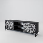 CHARCOAL SPROUT 2-Door TV Stand in Black Finish