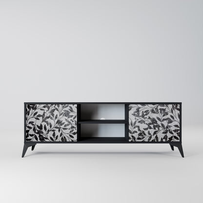 CHARCOAL SPROUT 2-dörrars TV-bänk i svart finish