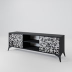 CHARCOAL SPROUT 2-Door TV Stand in Black Finish