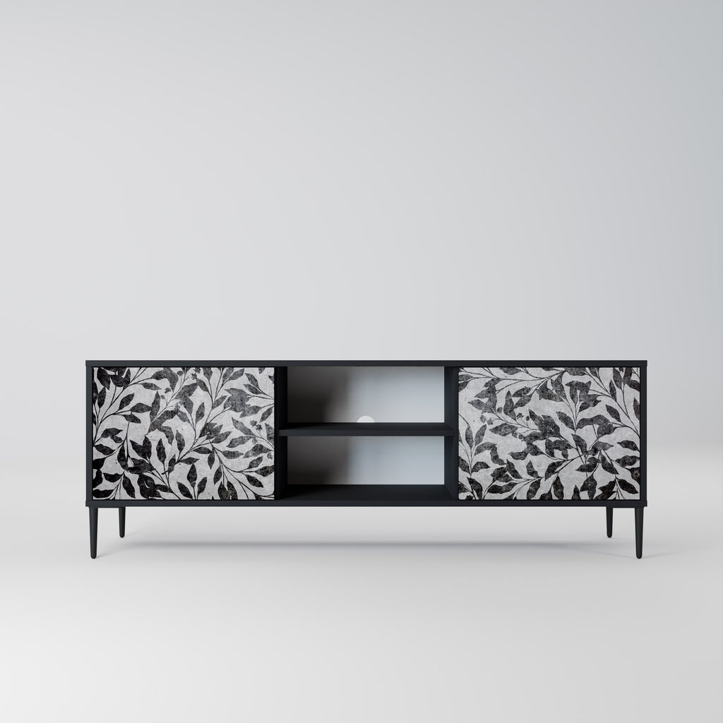 CHARCOAL SPROUT 2-dörrars TV-bänk i svart finish