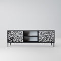 CHARCOAL SPROUT 2-Door TV Stand in Black Finish