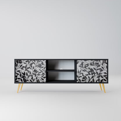 CHARCOAL SPROUT 2-dörrars TV-bänk i svart finish