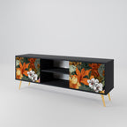 RADIANT FLORA 2-Door TV Stand in Black Finish