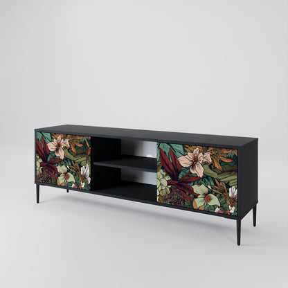 BOTANICAL EMERGENCE 2-dörrars TV-bänk i svart finish