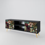 BOTANICAL EMERGENCE 2-Door TV Stand in Black Finish