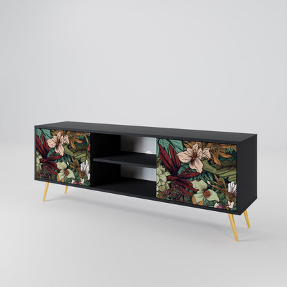 BOTANICAL EMERGENCE 2-dörrars TV-bänk i svart finish