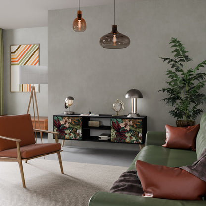 BOTANICAL EMERGENCE 2-dörrars TV-bänk i svart finish