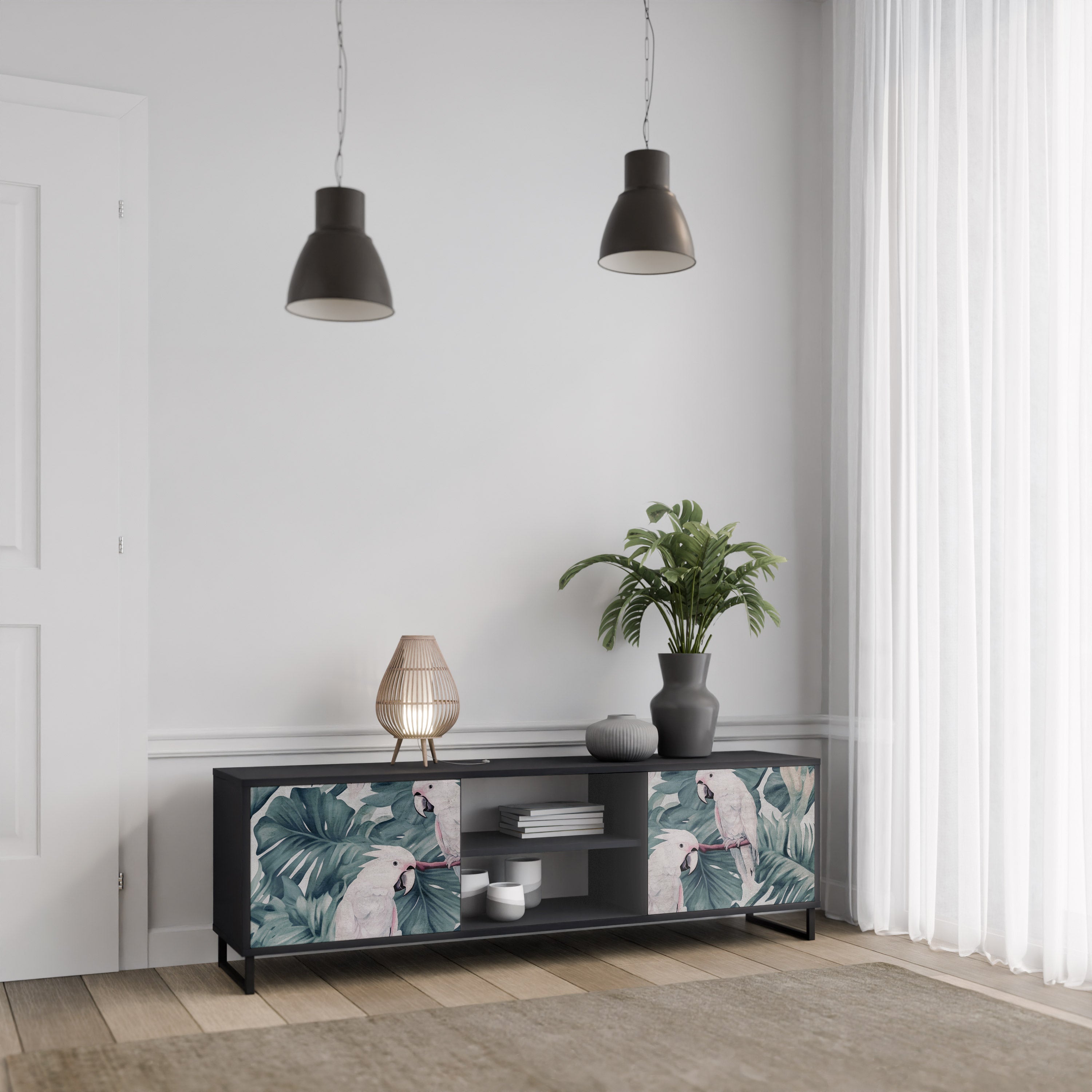 POPINJAY LOOK 2-dörrars TV-bänk i svart finish