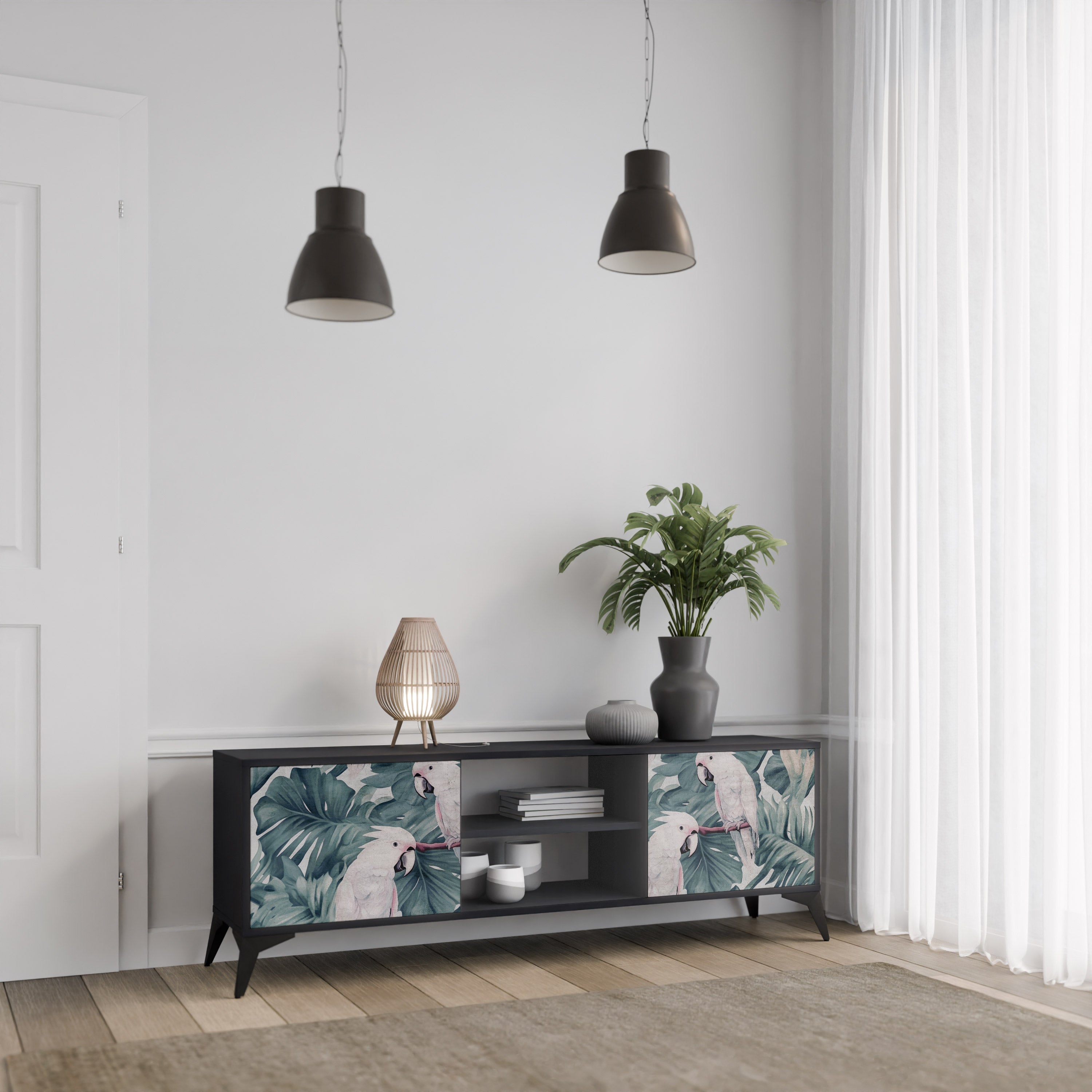 POPINJAY LOOK 2-dörrars TV-bänk i svart finish