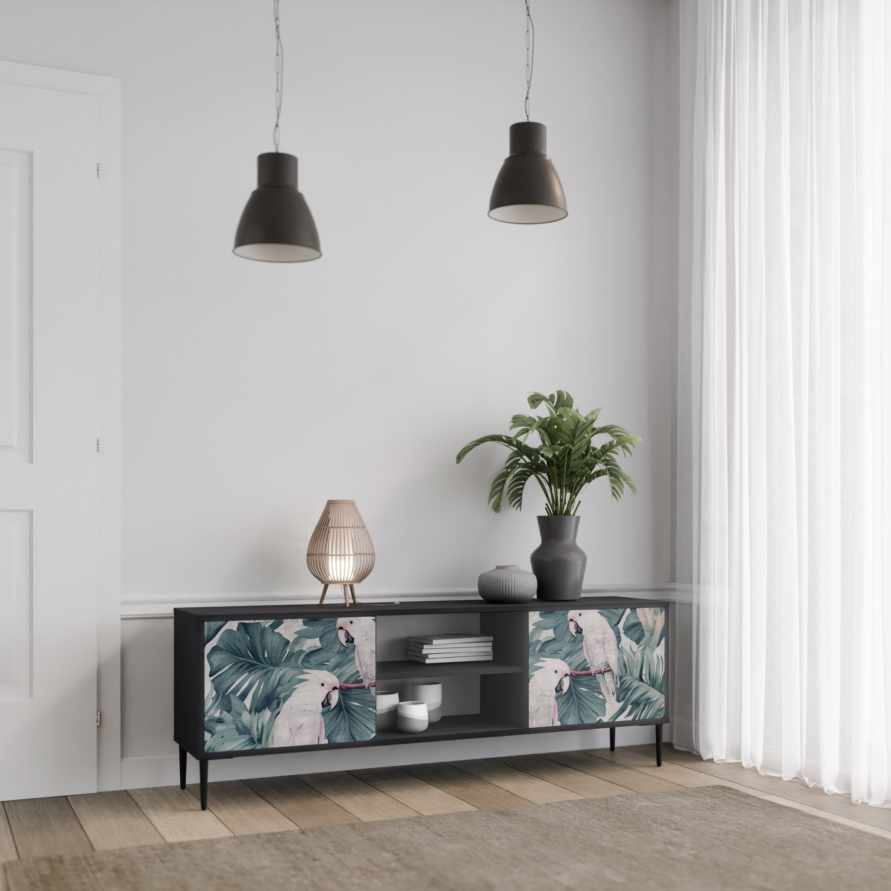 POPINJAY LOOK 2-dörrars TV-bänk i svart finish