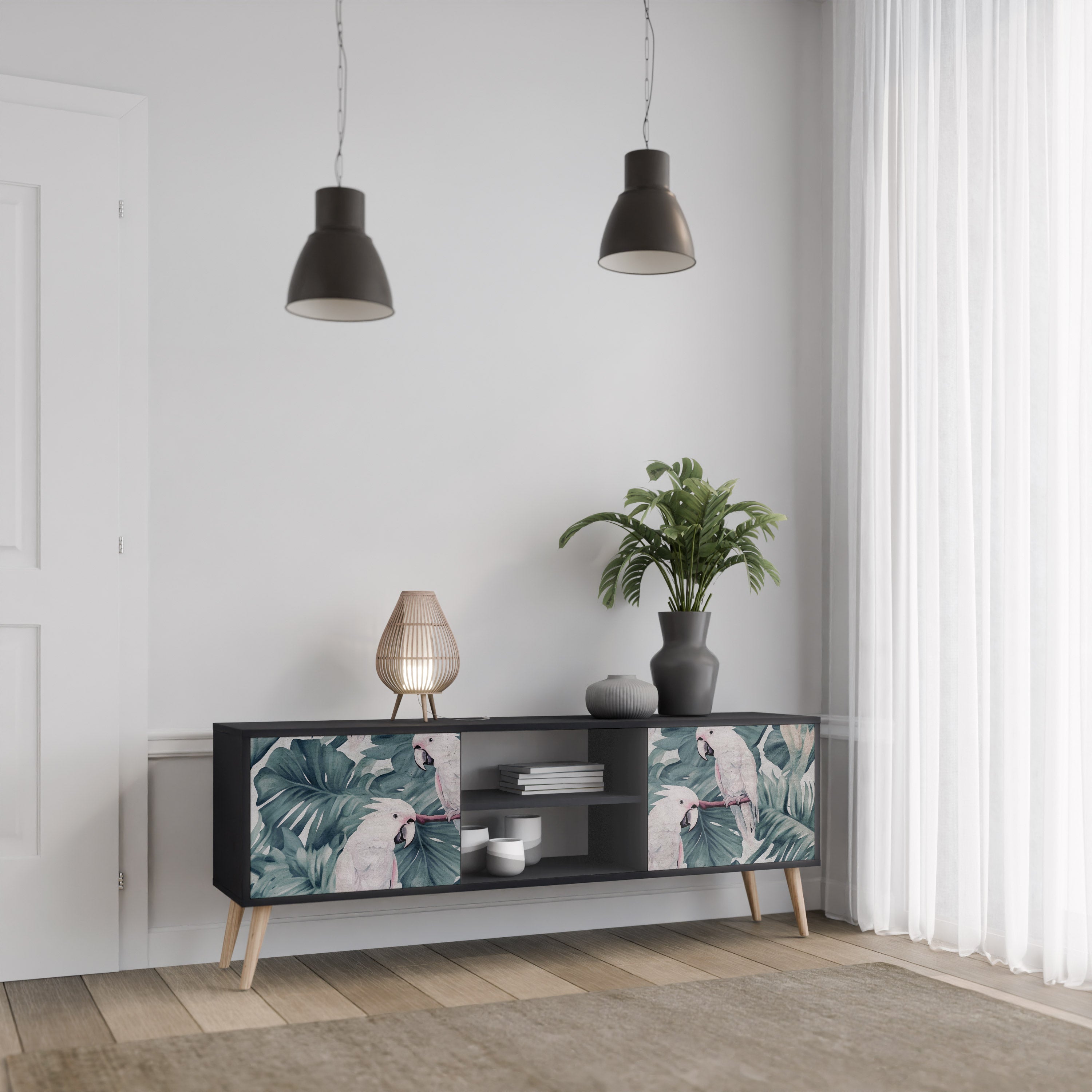 POPINJAY LOOK 2-dörrars TV-bänk i svart finish