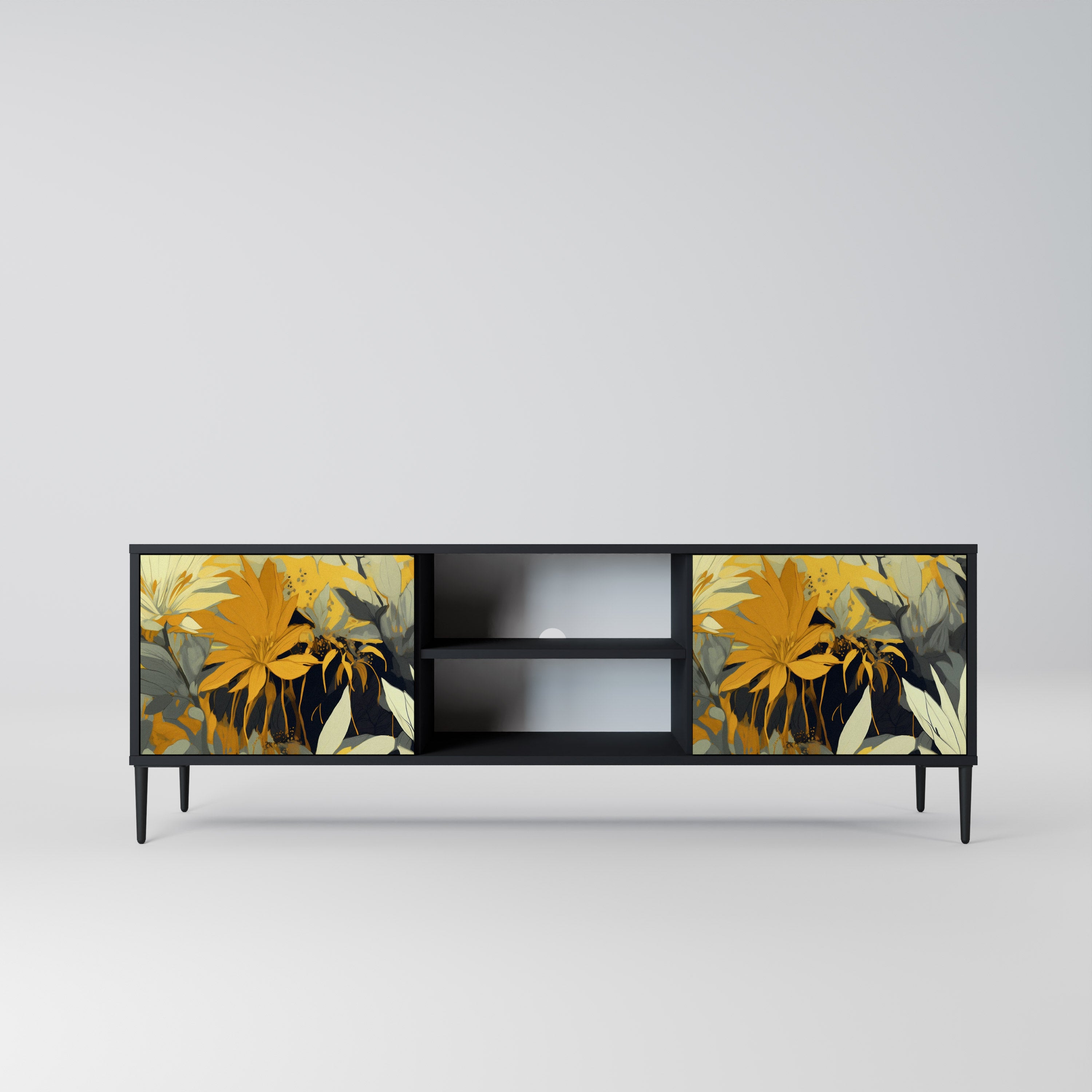 SUNKISSED LILY 2-dörrars TV-bänk i svart finish