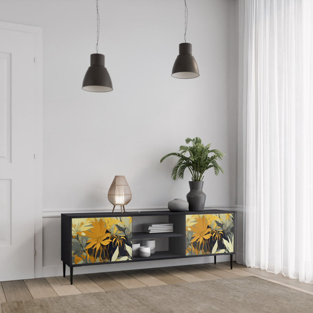 SUNKISSED LILY 2-dörrars TV-bänk i svart finish